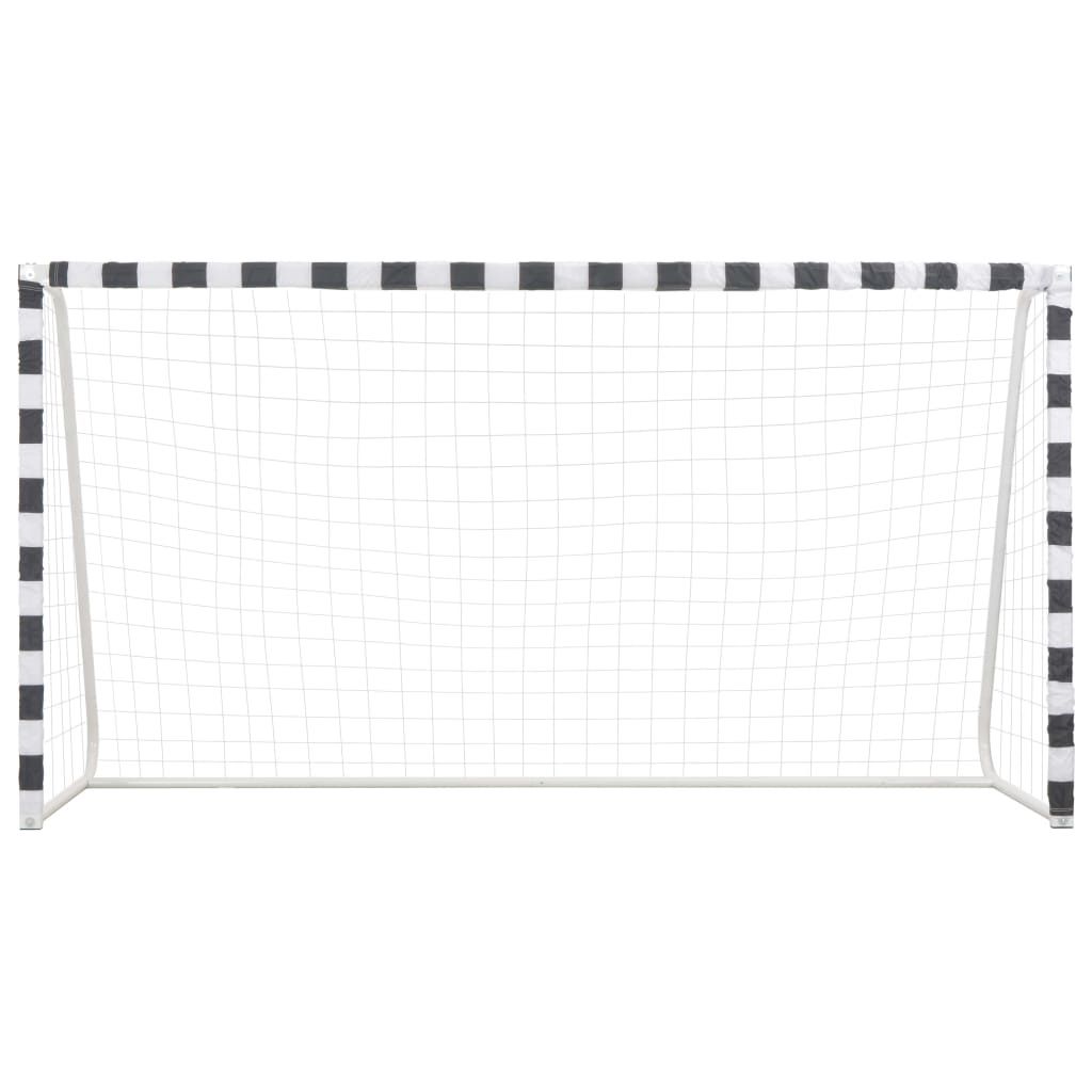 vidaXL But de football 300x160x90 cm Métal Noir et blanc
