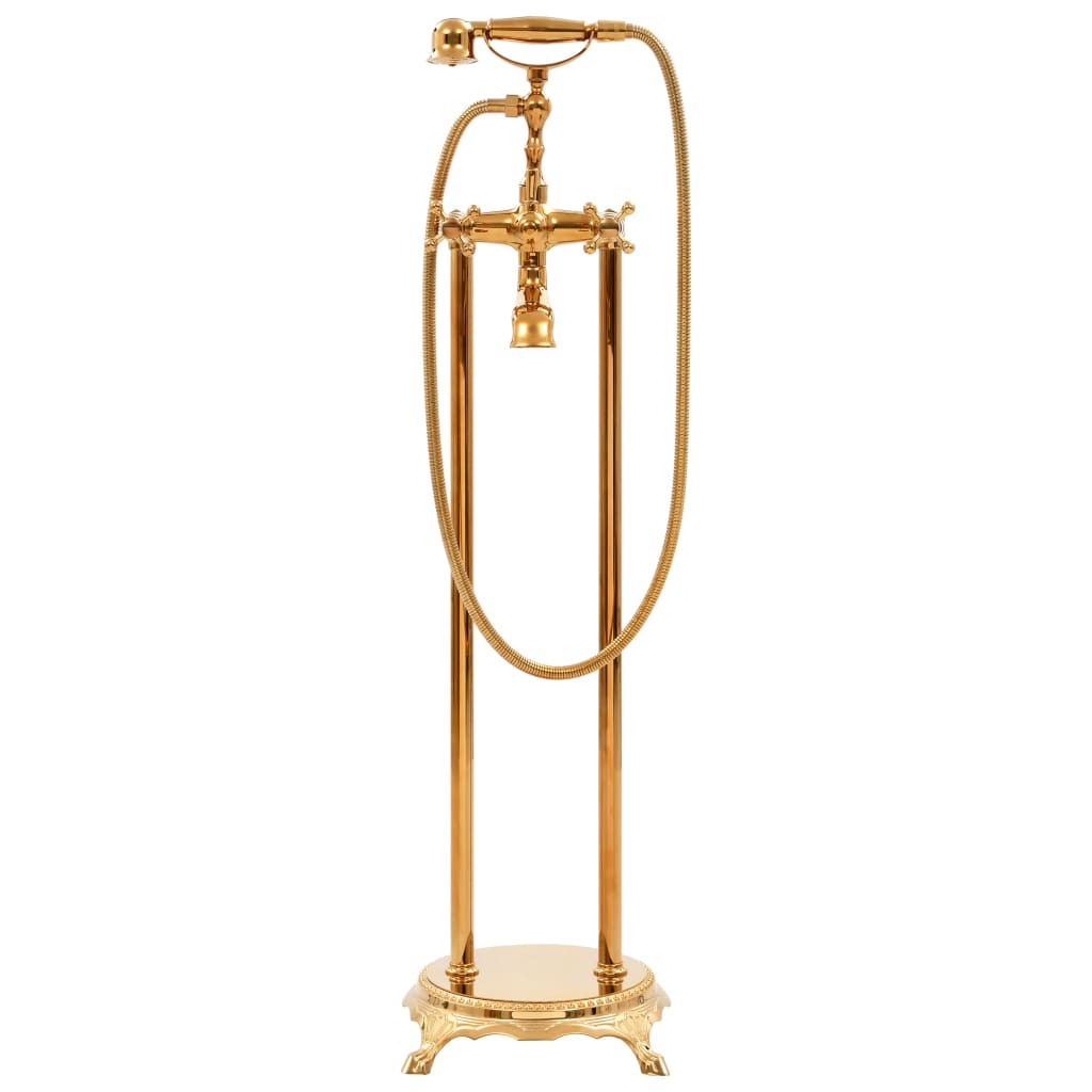 vidaXL Robinet de baignoire sur pied Acier inoxydable 99,5 cm Doré