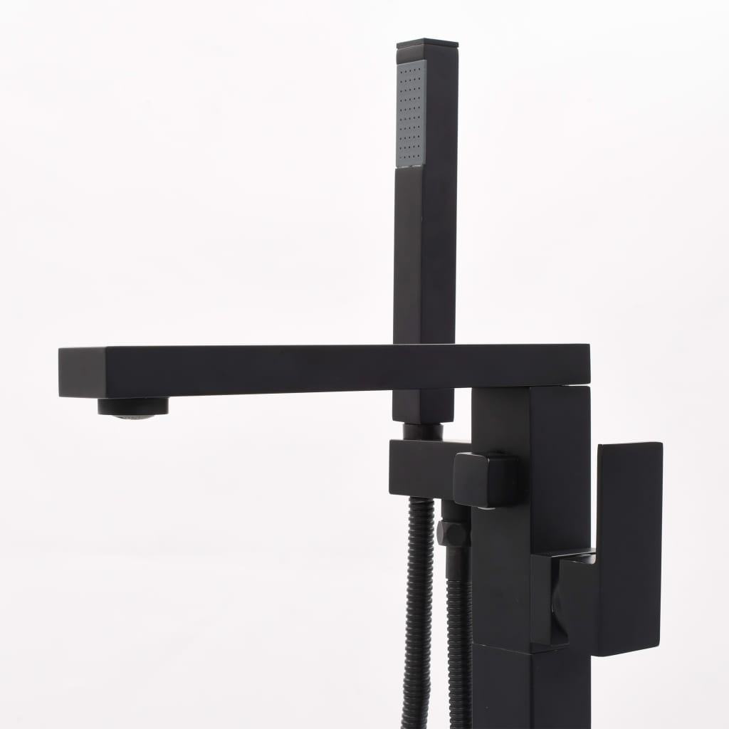 vidaXL Robinet de baignoire sur pied Noir Acier inoxydable 90 cm