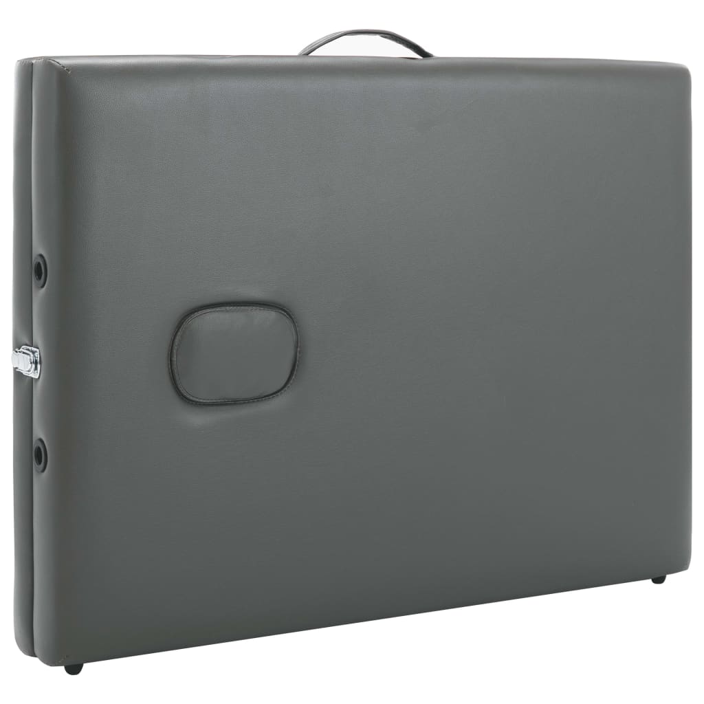 vidaXL Table de massage 3 zones Cadre en aluminium Anthracite 186x68cm