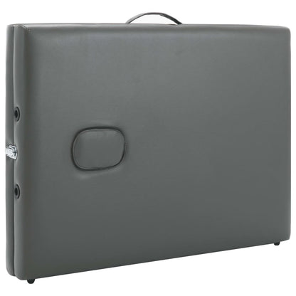 vidaXL Table de massage 3 zones Cadre en aluminium Anthracite 186x68cm