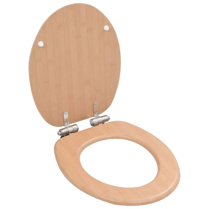 vidaXL 2 pcs Sièges WC MDF et couvercle à fermeture en douceur Bambou