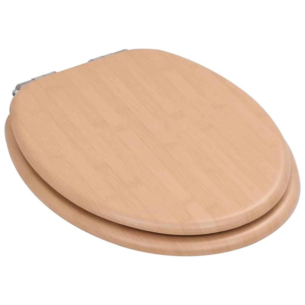 vidaXL 2 pcs Sièges WC MDF et couvercle à fermeture en douceur Bambou