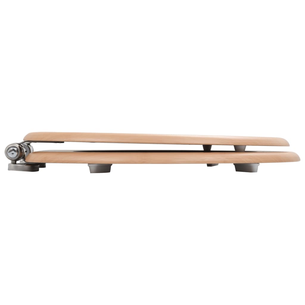 vidaXL 2 pcs Sièges WC MDF et couvercle à fermeture en douceur Bambou