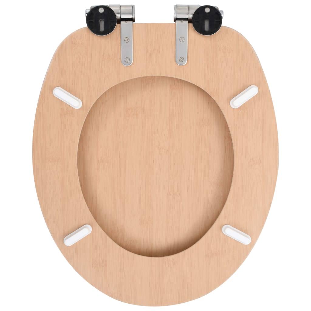 vidaXL 2 pcs Sièges WC MDF et couvercle à fermeture en douceur Bambou