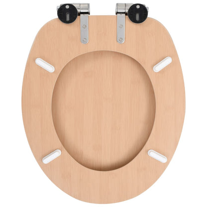 vidaXL 2 pcs Sièges WC MDF et couvercle à fermeture en douceur Bambou