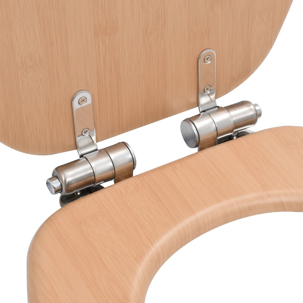 vidaXL 2 pcs Sièges WC MDF et couvercle à fermeture en douceur Bambou