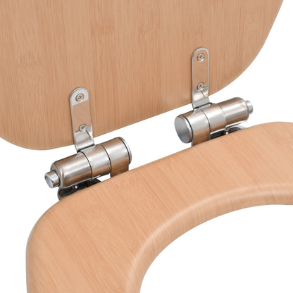 vidaXL 2 pcs Sièges WC MDF et couvercle à fermeture en douceur Bambou