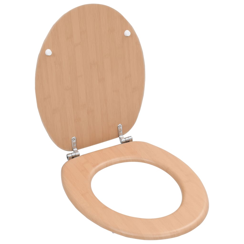 vidaXL Sièges WC 2 pcs avec couvercles MDF Design de bambou