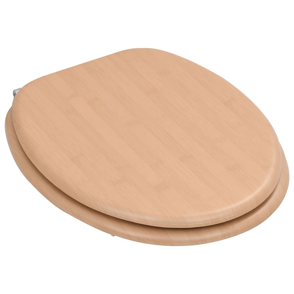 vidaXL Sièges WC 2 pcs avec couvercles MDF Design de bambou