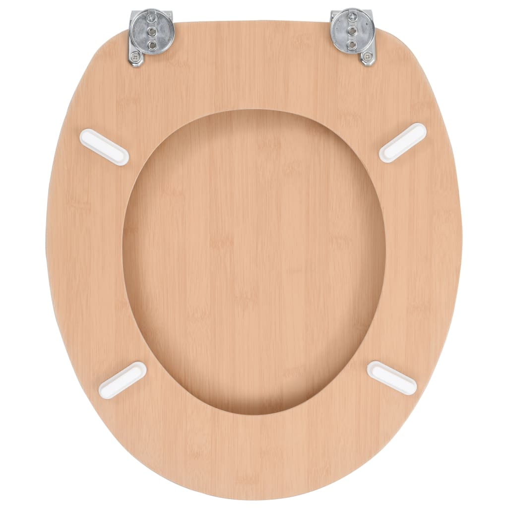 vidaXL Sièges WC 2 pcs avec couvercles MDF Design de bambou