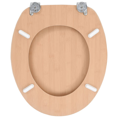 vidaXL Sièges WC 2 pcs avec couvercles MDF Design de bambou