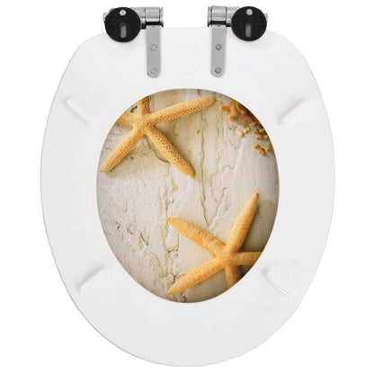 vidaXL Sièges WC 2 pcs MDF et couvercle à fermeture en douceur