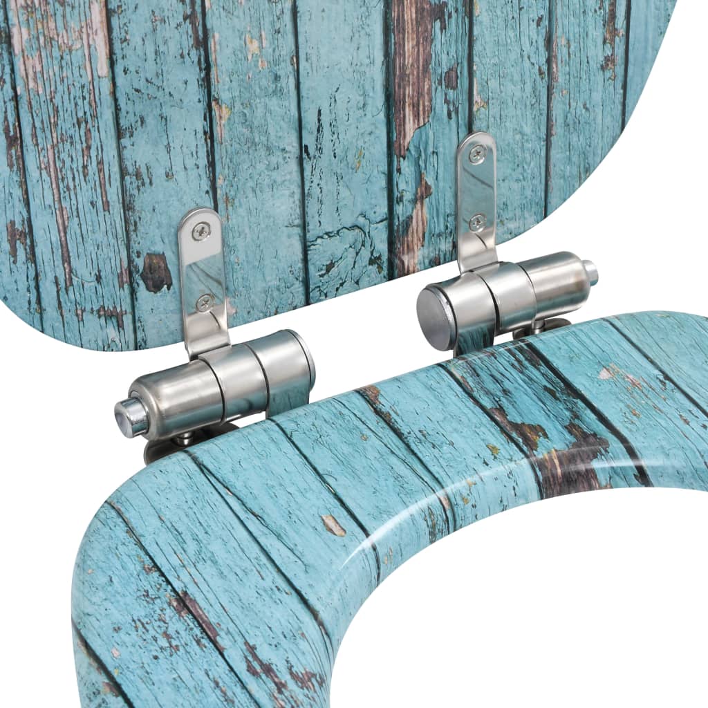 vidaXL 2 pcs Sièges WC MDF Couvercle à fermeture en douceur Vieux bois