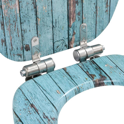 vidaXL 2 pcs Sièges WC MDF Couvercle à fermeture en douceur Vieux bois