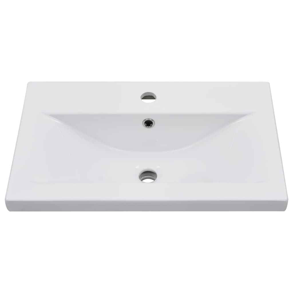 vidaXL Lavabo encastré 61 x 39,5 x 18,5 cm Céramique Blanc