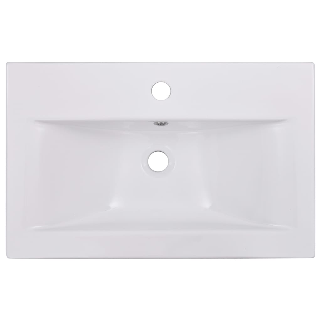 vidaXL Lavabo encastré 61 x 39,5 x 18,5 cm Céramique Blanc
