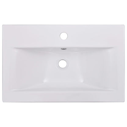 vidaXL Lavabo encastré 61 x 39,5 x 18,5 cm Céramique Blanc