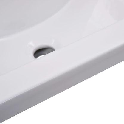 vidaXL Lavabo encastré 61 x 39,5 x 18,5 cm Céramique Blanc