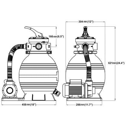 vidaXL Pompes à filtre à sable 2 pcs 400 W 11000 l/h