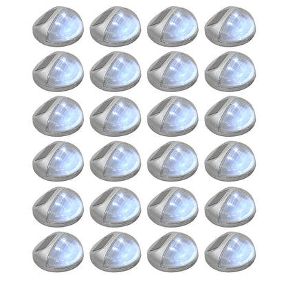 vidaXL Lampes solaires murales à LED d'extérieur 24 pcs Rond Argenté