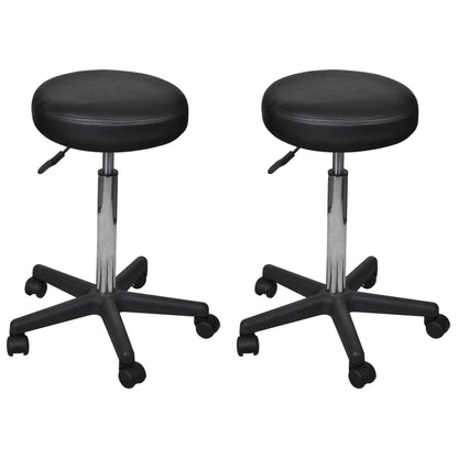 vidaXL Tabourets de bureau 2 pcs Noir 35,5x84 cm Similicuir