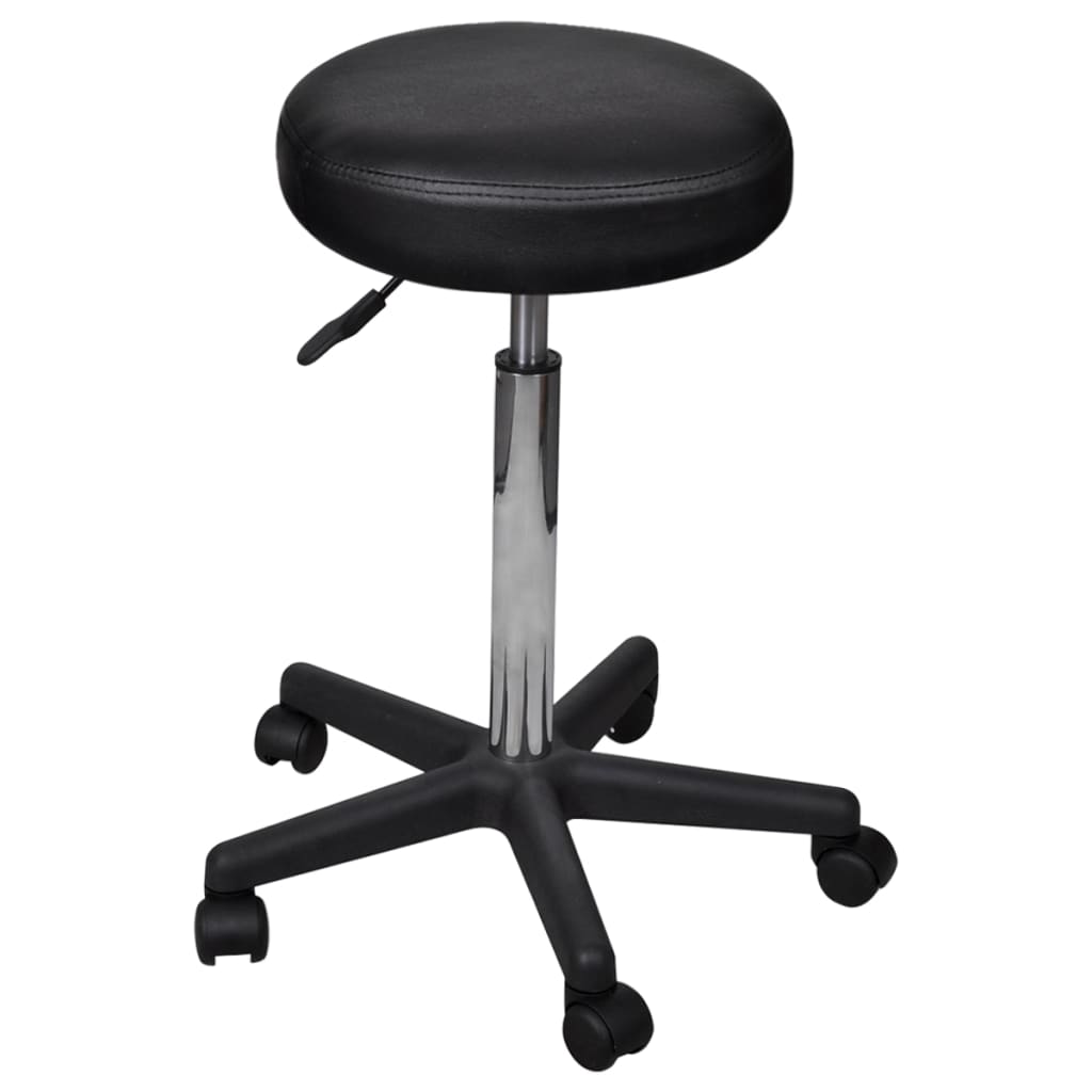 vidaXL Tabourets de bureau 2 pcs Noir 35,5x84 cm Similicuir
