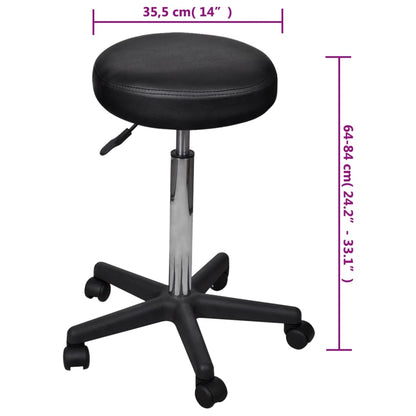 vidaXL Tabourets de bureau 2 pcs Noir 35,5x84 cm Similicuir