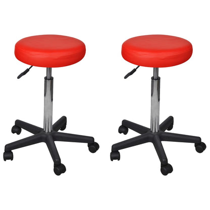 vidaXL Tabourets de bureau 2 pcs Rouge 35,5x84 cm Similicuir
