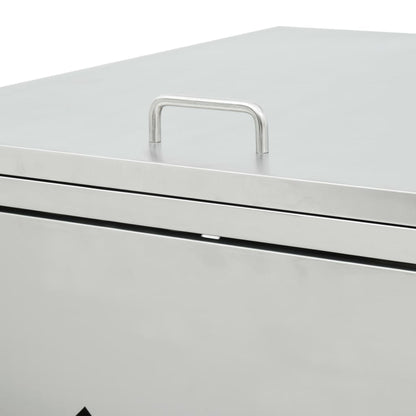 vidaXL Abri de poubelle triple sur roulettes 240 L Acier inoxydable