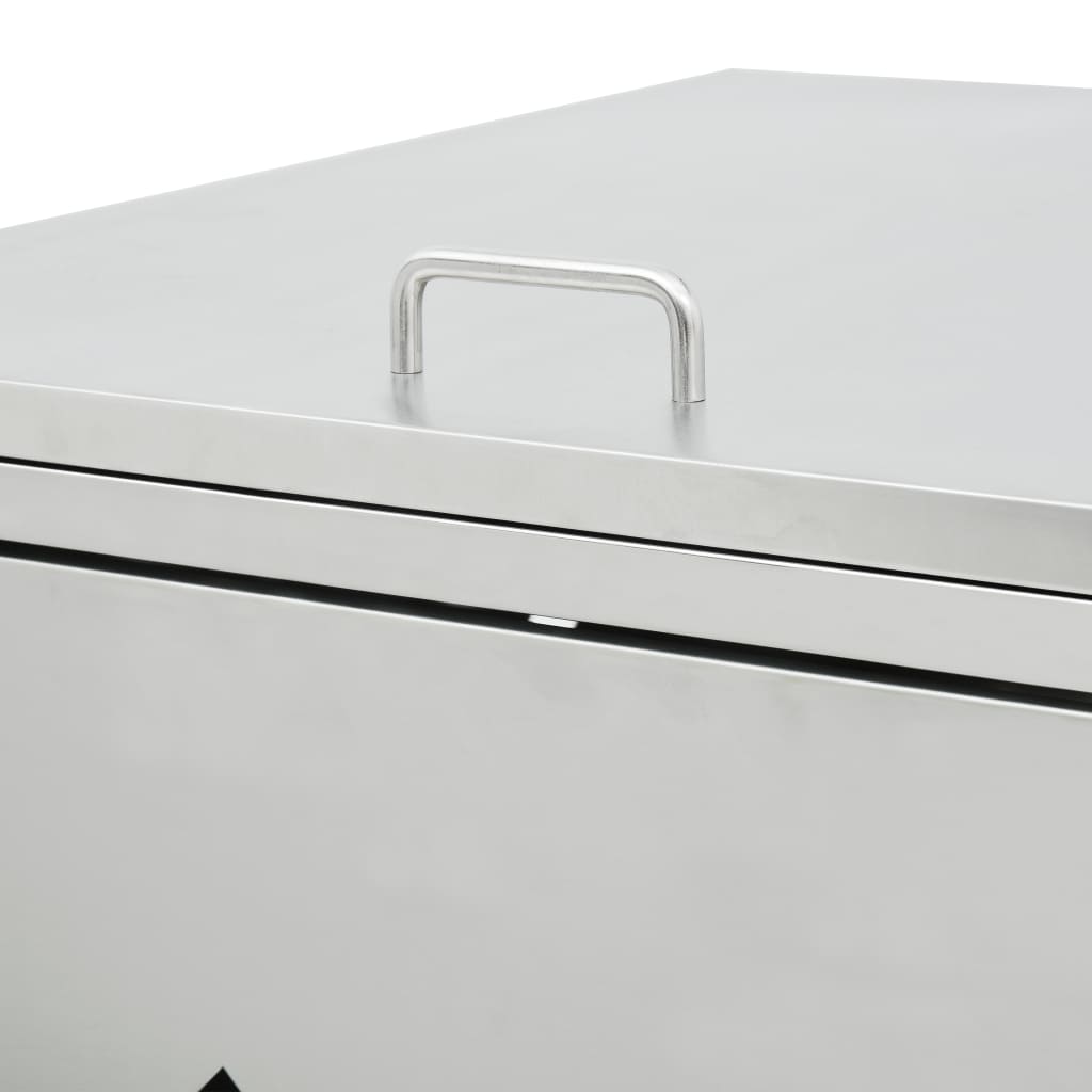 vidaXL Abri de poubelle quadruple sur roulettes 240 L Acier inoxydable
