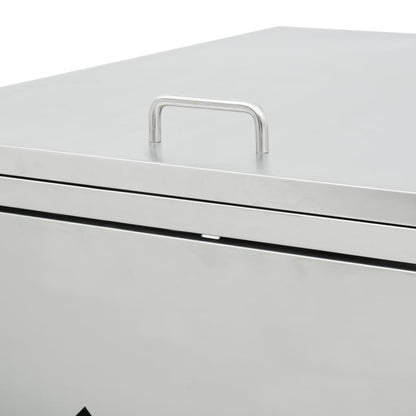 vidaXL Abri de poubelle quadruple sur roulettes 240 L Acier inoxydable