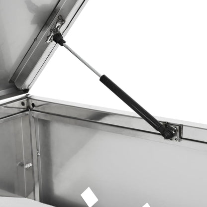 vidaXL Abri de poubelle quadruple sur roulettes 240 L Acier inoxydable