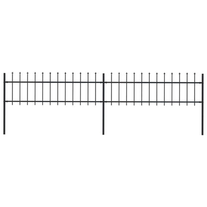 vidaXL Clôture de jardin avec dessus en lance Acier 3,4 x 0,6 m Noir