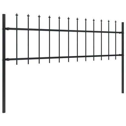 vidaXL Clôture de jardin avec dessus en lance Acier 3,4 x 0,6 m Noir