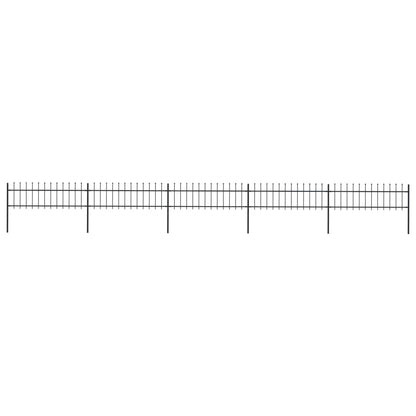 vidaXL Clôture de jardin avec dessus en lance Acier 8,5 x 0,6 m Noir