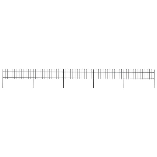 vidaXL Clôture de jardin avec dessus en lance Acier 8,5 x 0,6 m Noir