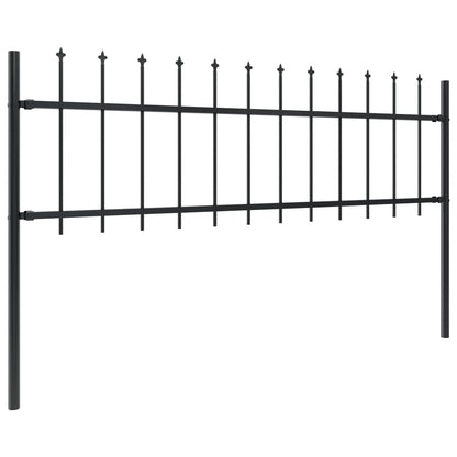 vidaXL Clôture de jardin avec dessus en lance Acier 13,6 x 0,6 m Noir