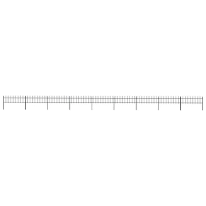 vidaXL Clôture de jardin avec dessus en lance Acier 15,3 x 0,6 m Noir