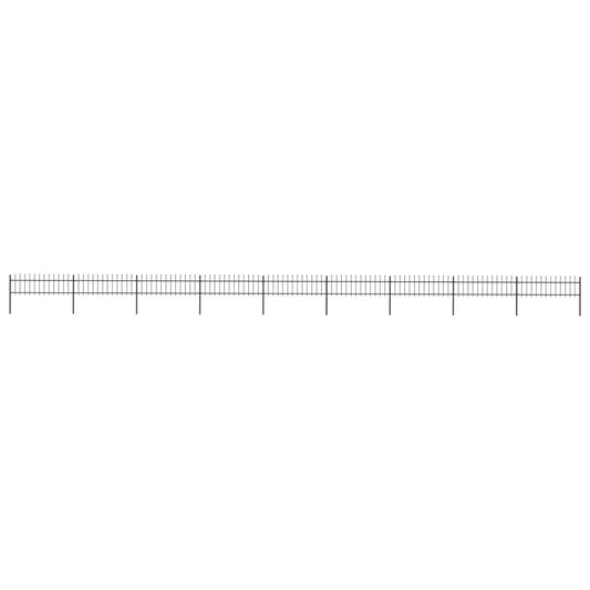 vidaXL Clôture de jardin avec dessus en lance Acier 15,3 x 0,6 m Noir