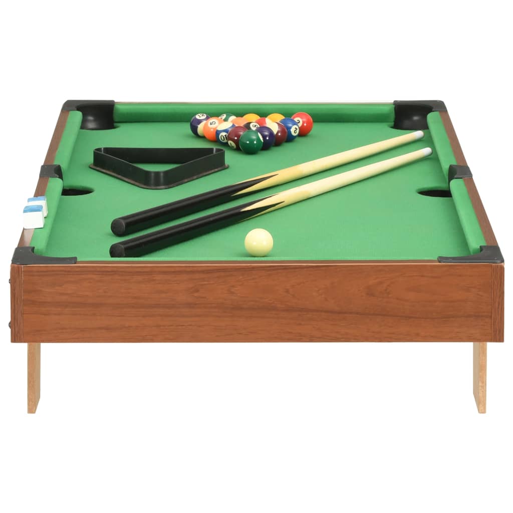 vidaXL Mini table de billard 3 pieds 92x52x19 cm Marron et vert