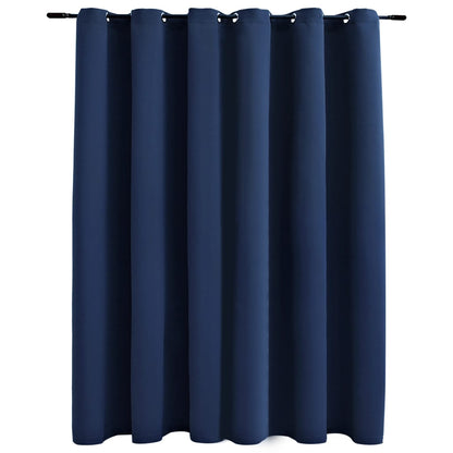 vidaXL Rideau occultant avec anneaux en métal Bleu 290x245 cm