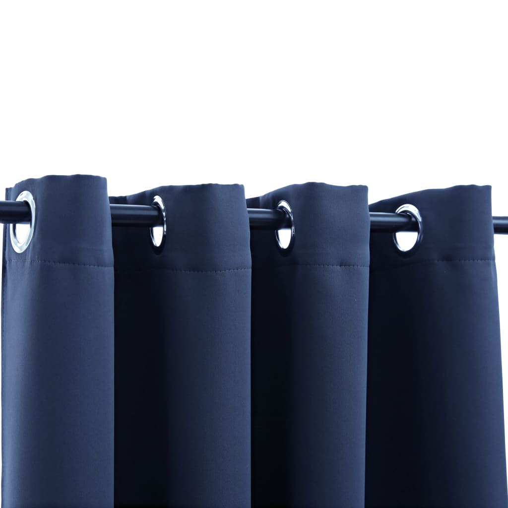 vidaXL Rideau occultant avec anneaux en métal Bleu 290x245 cm