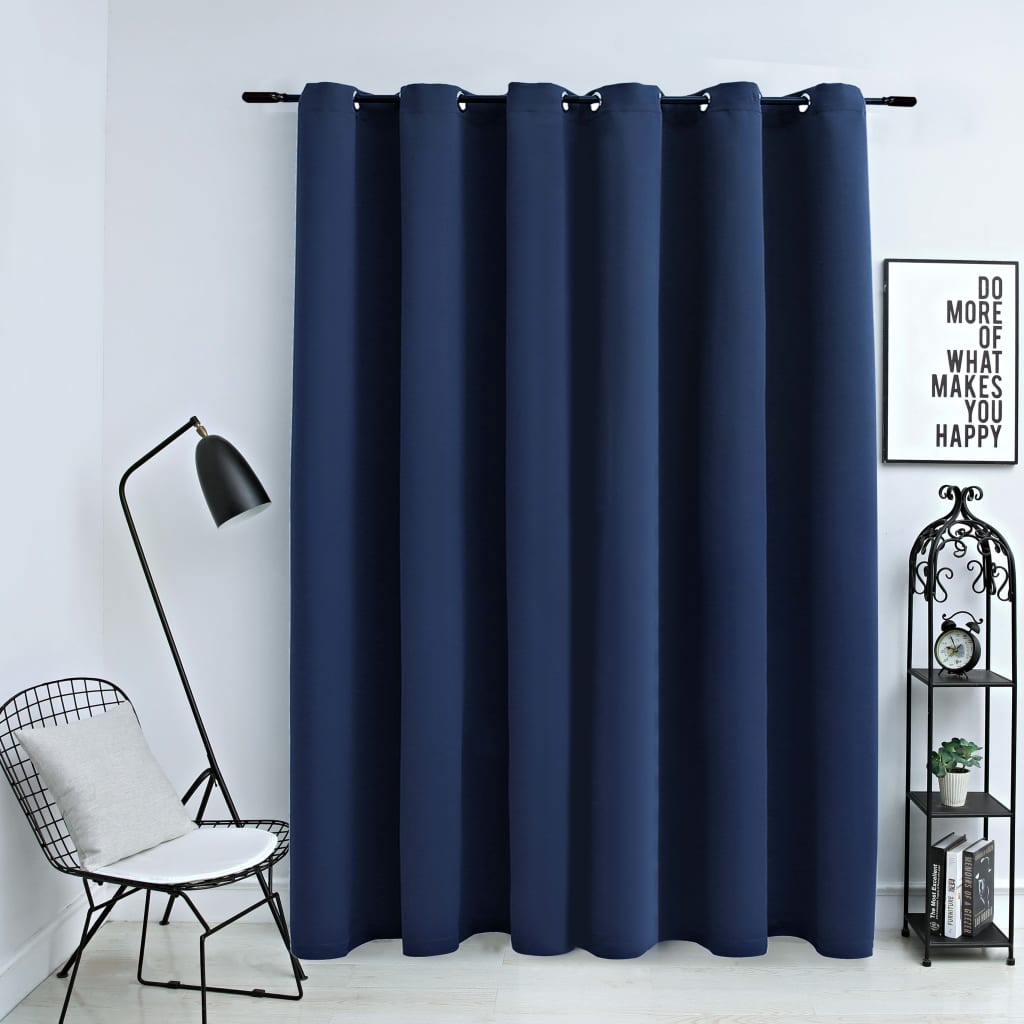 vidaXL Rideau occultant avec anneaux en métal Bleu 290x245 cm