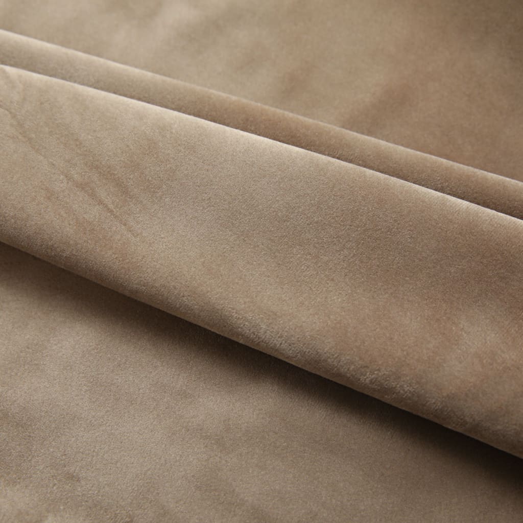 vidaXL Rideaux occultants avec crochets 2 pcs Velours Beige 140x245 cm