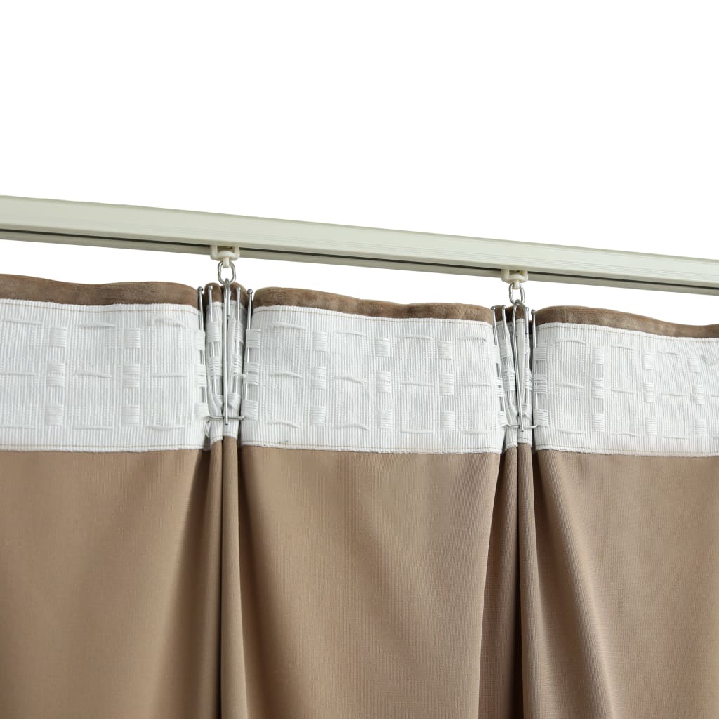 vidaXL Rideaux occultants avec crochets 2 pcs Velours Beige 140x245 cm