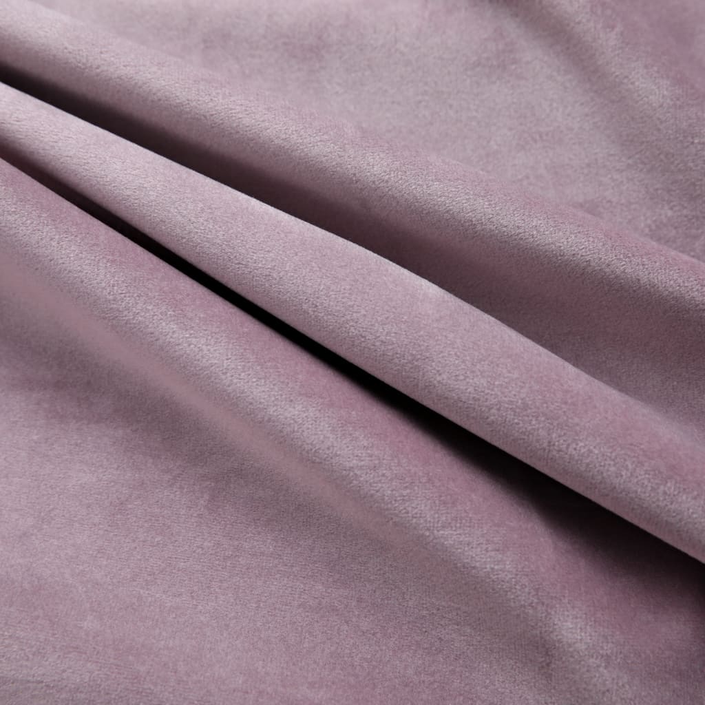 vidaXL Rideaux occultants avec anneaux 2 pcs Velours Rose 140x225 cm