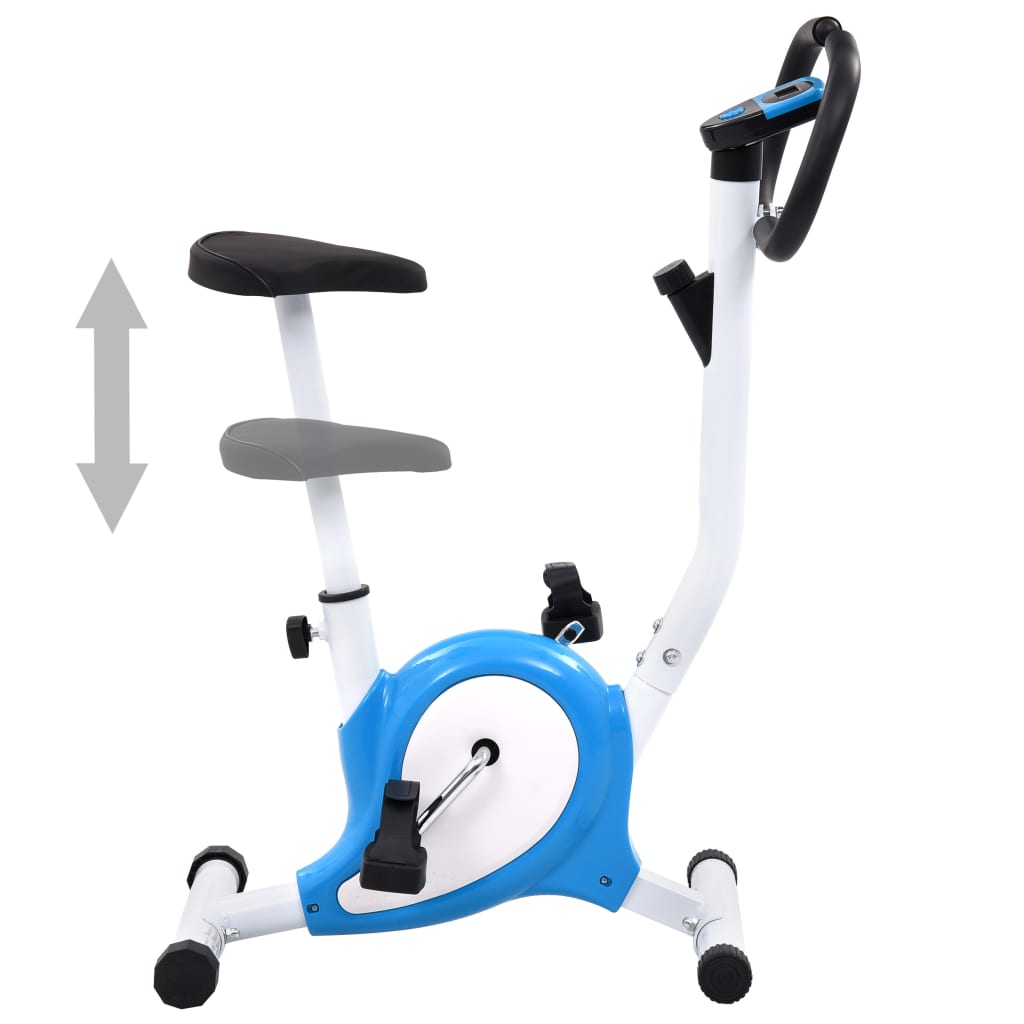 vidaXL Vélo d'appartement avec résistance à courroie Bleu
