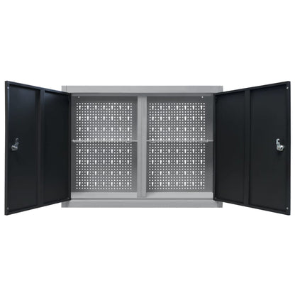 vidaXL Armoire à outils murale Style Industriel Métal Gris et noir