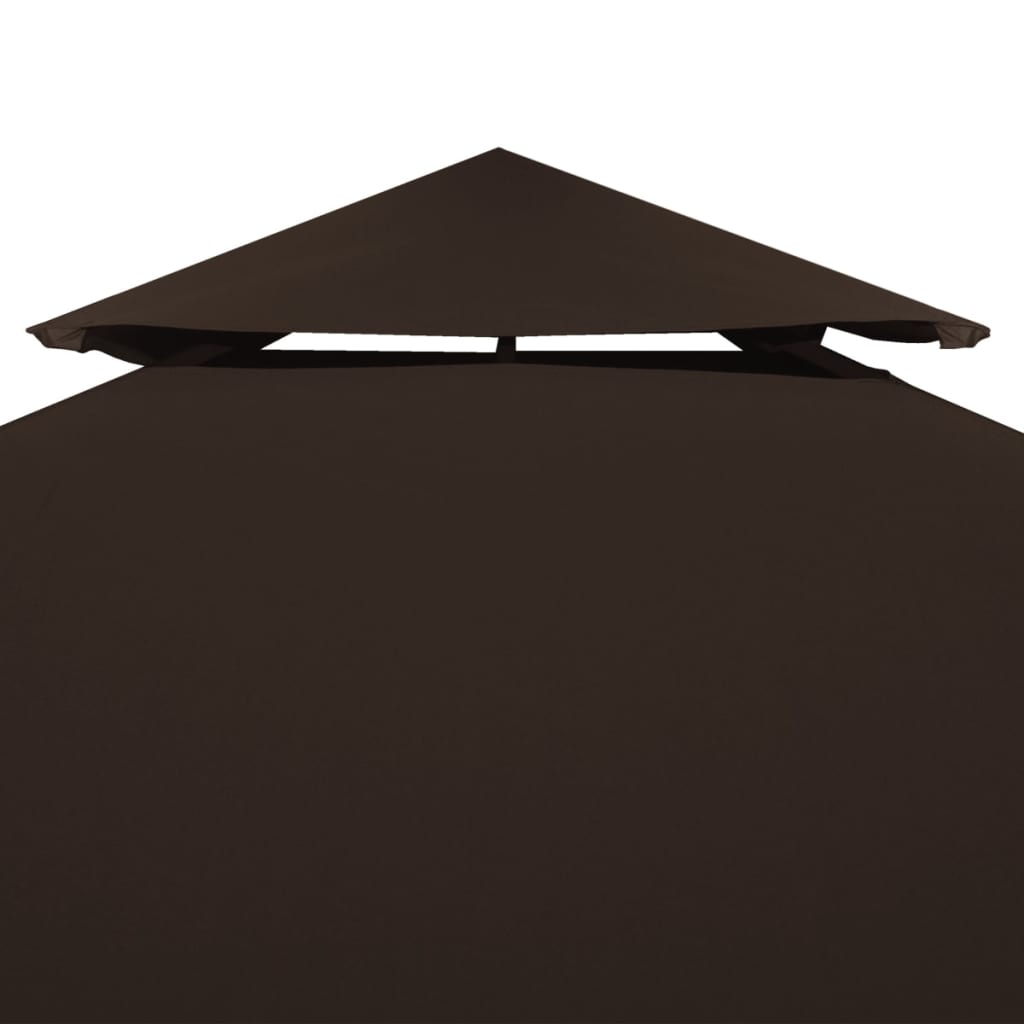 vidaXL Toile supérieure double de belvédère 310 g/m² 3x3 m Marron